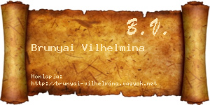 Brunyai Vilhelmina névjegykártya